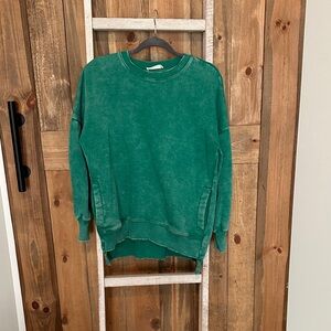 Zenana Outfitters Teal Crew Neck Sweater